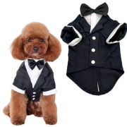 Dog Tuxedo Costume Wedding Party Suit Formal Tuxedo for Puppy Small Dogs Prince Shirt Weeding Attire Elegant Dog Cosplay Appar